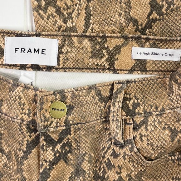 Frame NEW Snakeskin Le High Skinny pants - Picture 3 of 7
